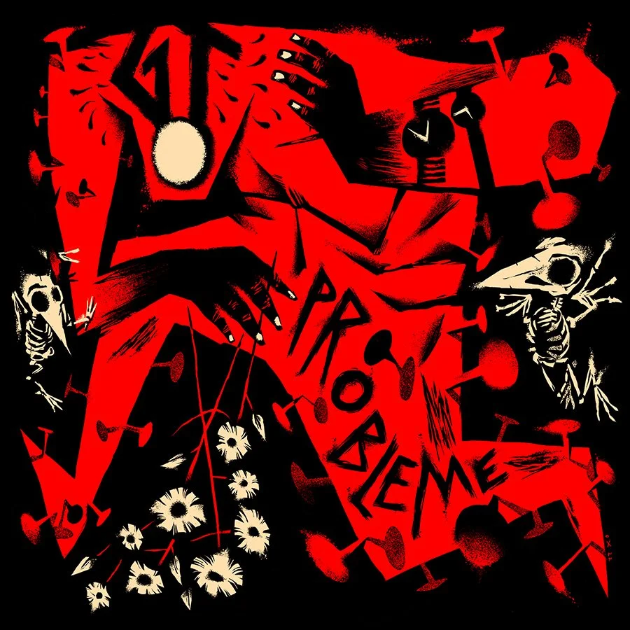 GT (PROBLEME), 2023 /// original artwork gor GT´s 2023 release of "Probleme" through Krakenduft Records. The artwork has been optimized for a limited edition screenprint manufactrured by the impeccable "Die HODruck".