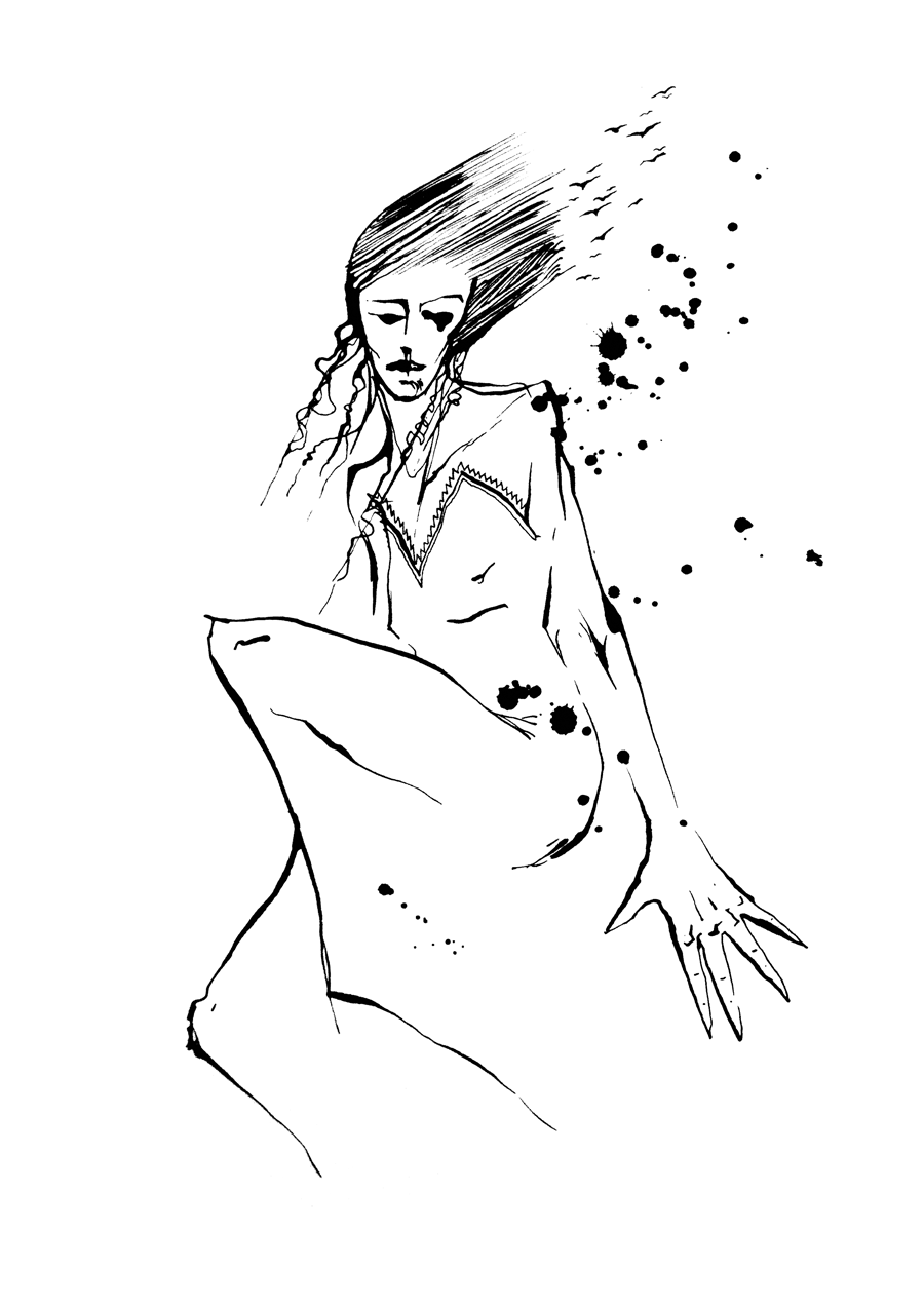 
VIGILIA, 2014 ///  Free work for the 2nd "Vigilia" album. /black ink)
