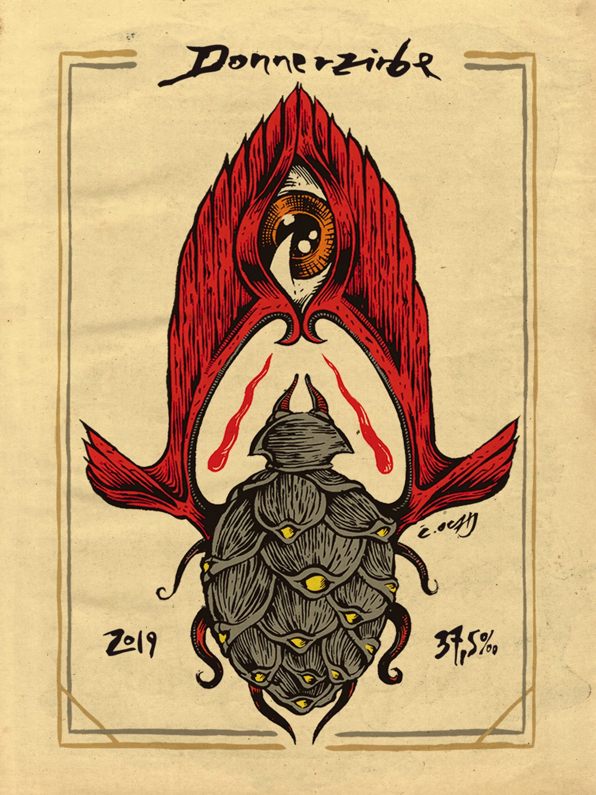 DONNERZIRBE, 2019 /// Original design for original Vienna liquor "Donnerzirbe". Very good stuff. Very limited too. Get yours if you can.