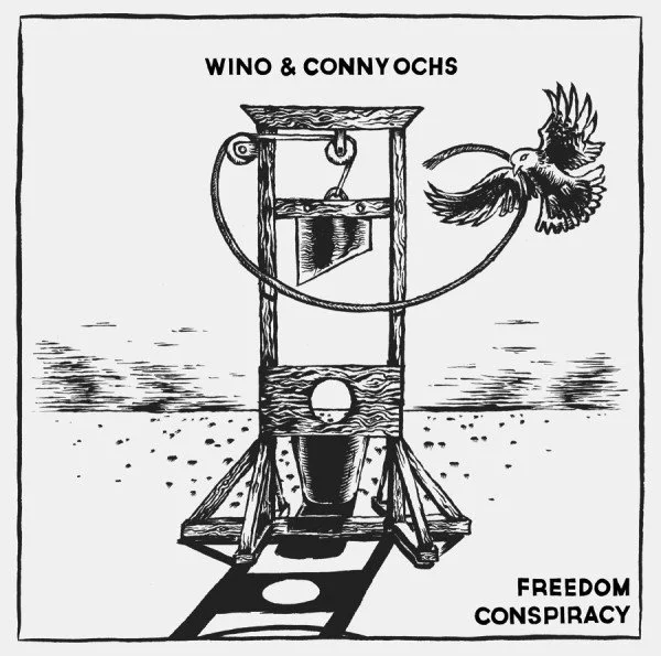
WINO & CONNY OCHS, "FC" (ALBUM ART), 2014 ///Frontcover for the Vinyl and CD release of Wino & Conny Ochs´ 2015 album "Freedom Conspiracy". Concept by Wino. Printed on inside-out carton with hot foil overlay.