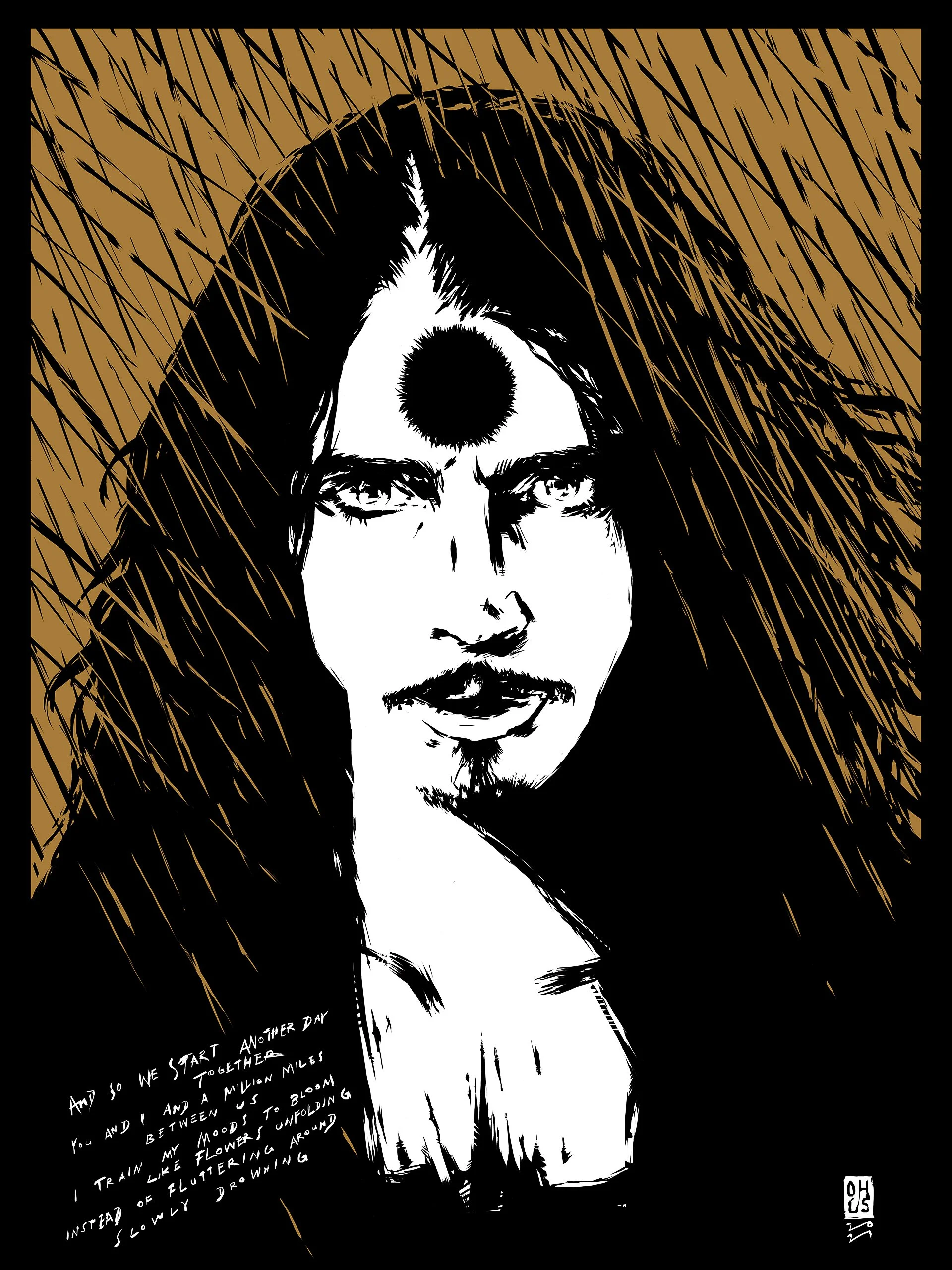 
STEEL RAIN (C.C.), 2022 /// Here comes the long due fifth design of the "Dead Heroes"-series. Chris Cornell to me was one of the most inspired singers, lyricists and icons of the 90s grunge and independent scene, and his passing had a profound impac