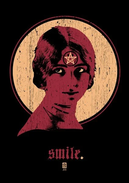 SMILE, 2017 /// Original poster design (Gold & red on black paper)