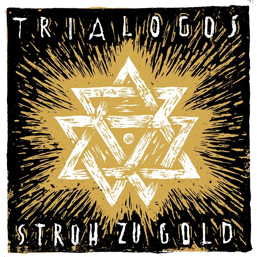
TRIALOGOS (ALBUM ART), 2021 /// Album artwork for "Trialogos"` debut album "Stroh Zu Gold" released via Exile on Mainstream Records in 2021. The artwork is based on a photo by the band from "Lavu Santu" beach, Korsika and a digital collage on the ba