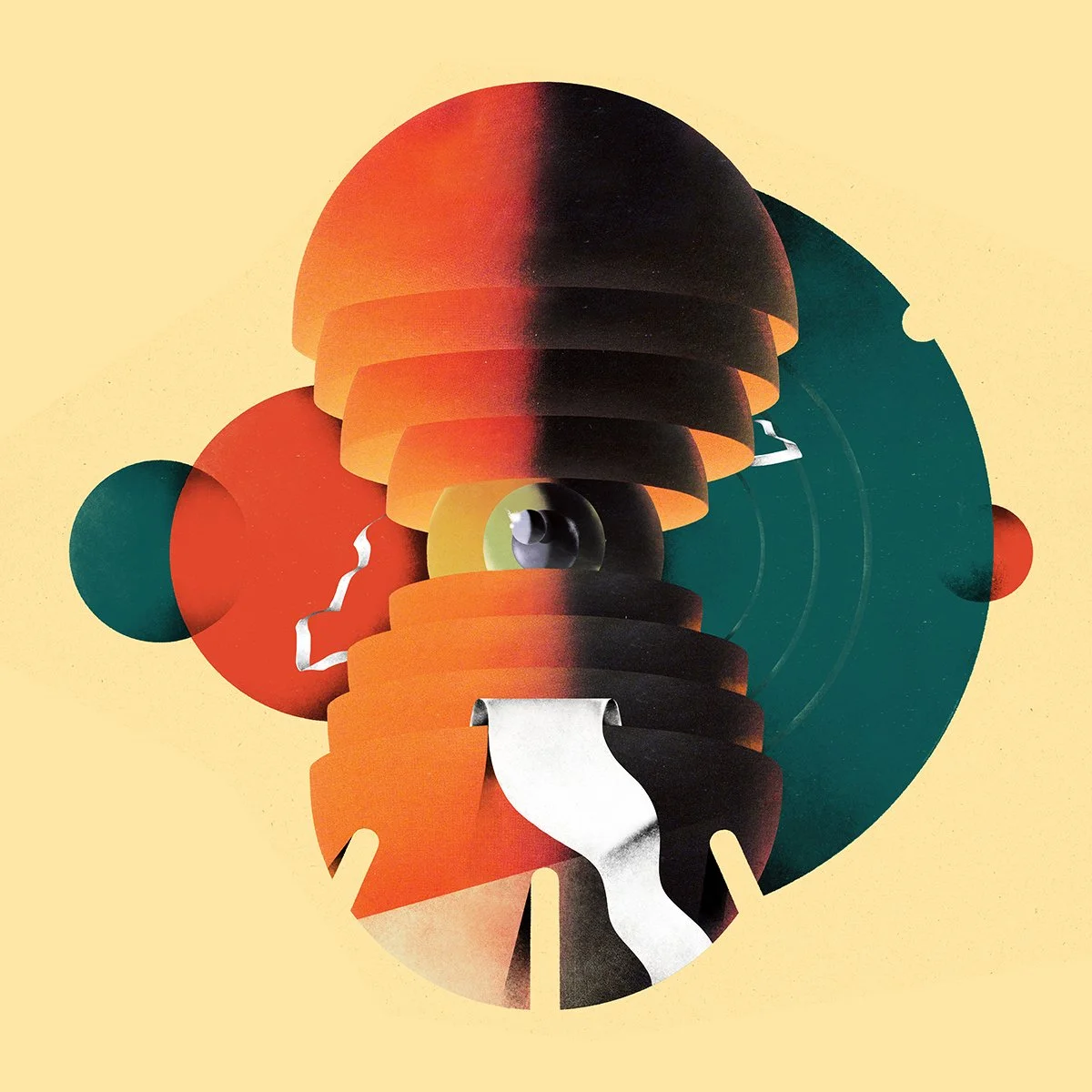 DIMENSIONE 5 (ORIGINAL ART), 2026 /// Design for "Dimensione 5", a series of performances during early spring of 2026, presented by the commune of Bellaria Igea Marina and interpreting various themes of science fiction over the last decades. (Digital