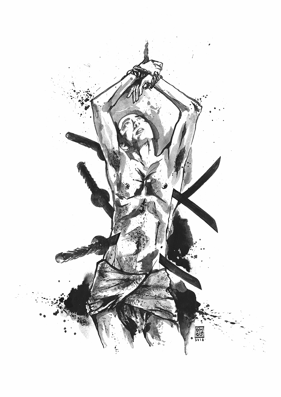 
YUKIO MISHIMA, 2018 ///  (Sepia ink on paper)
