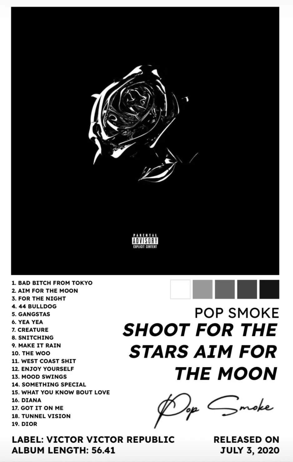 SHOOT FOR THE STARS AIM FOR THE MOON - POP SMOKE