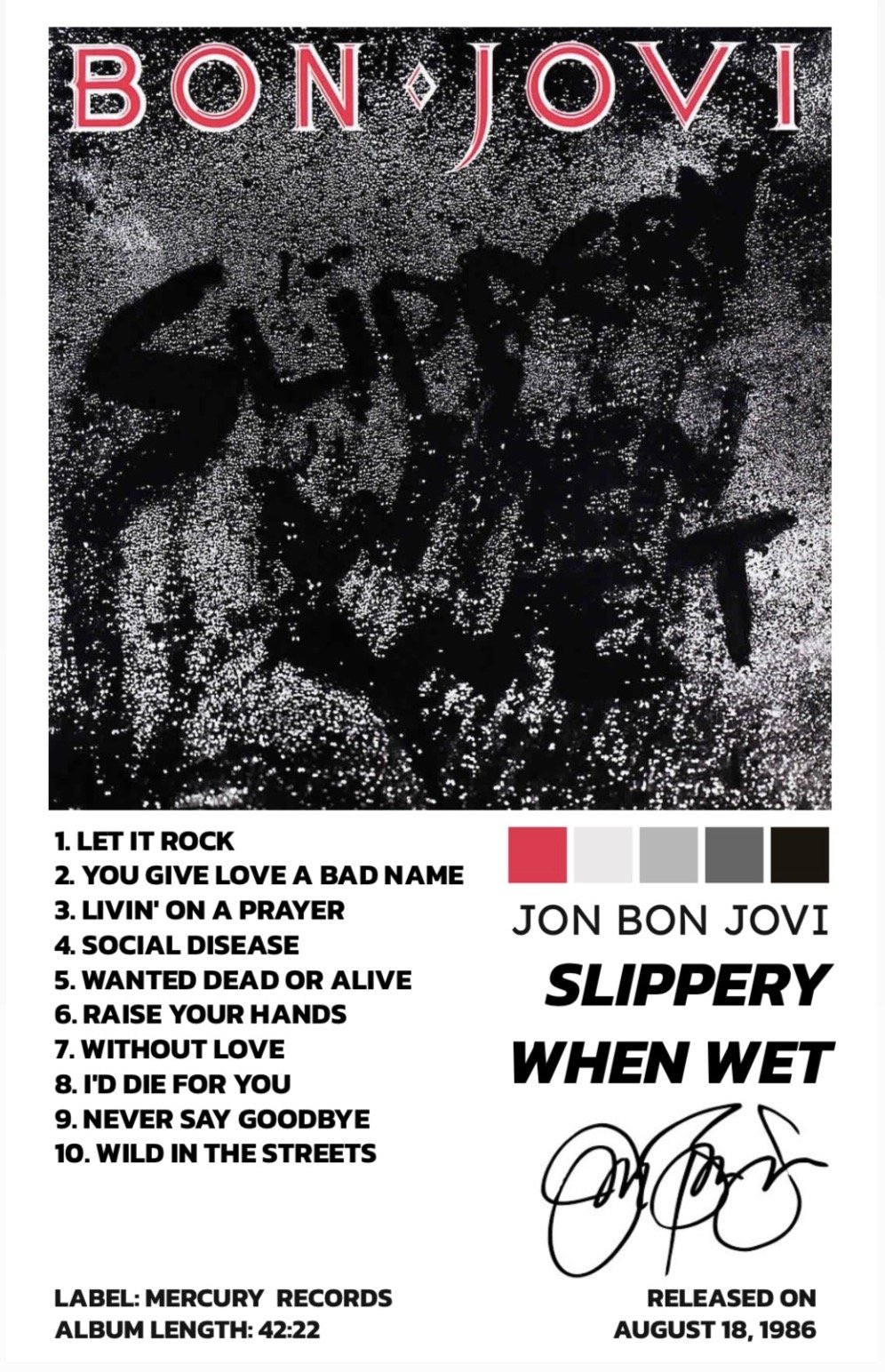 SLIPPERY WHEN WET - JON BON JOVI