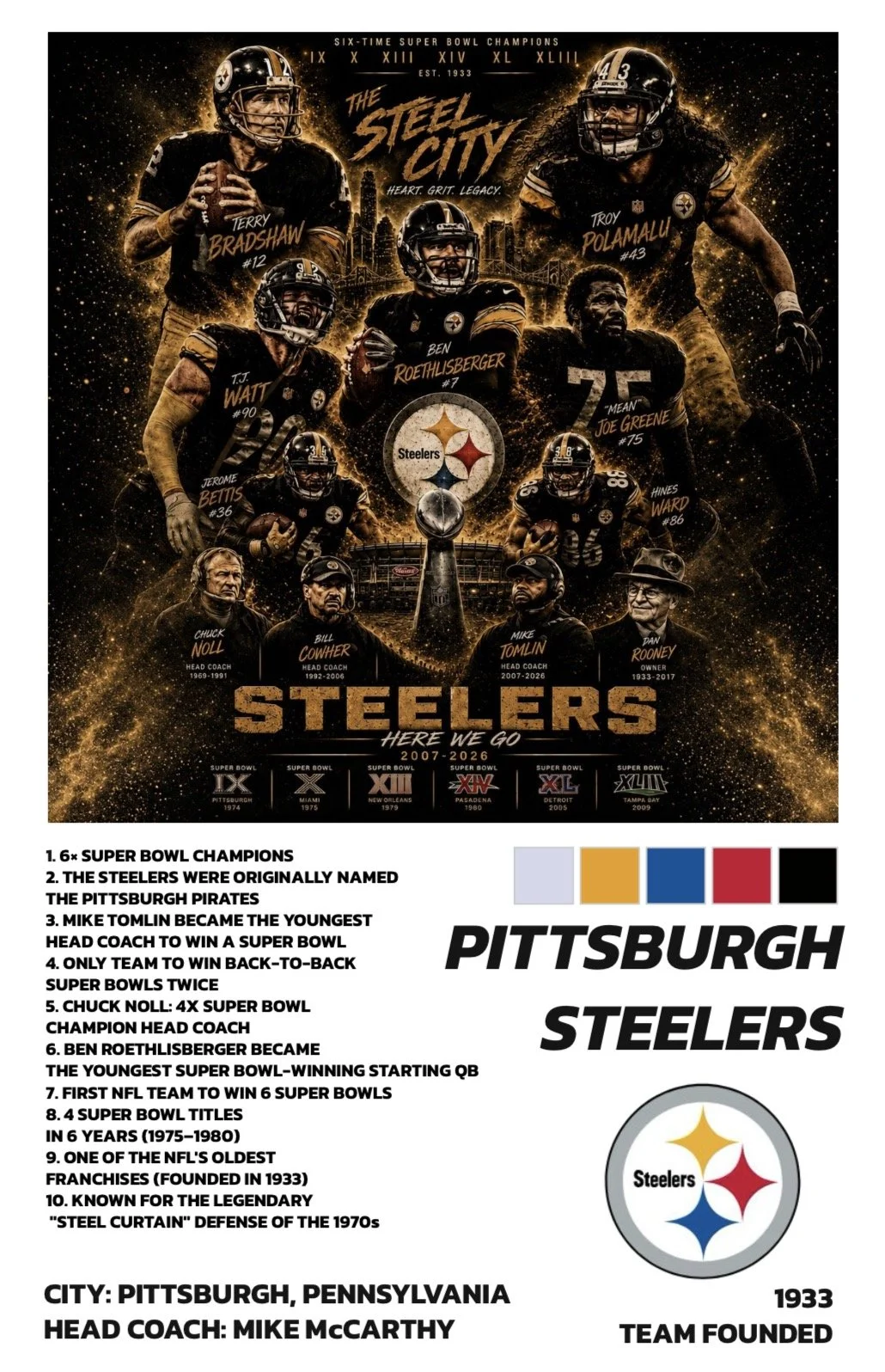 PITTSBURGH STEELERS - PRO FOOTBALL TEAM