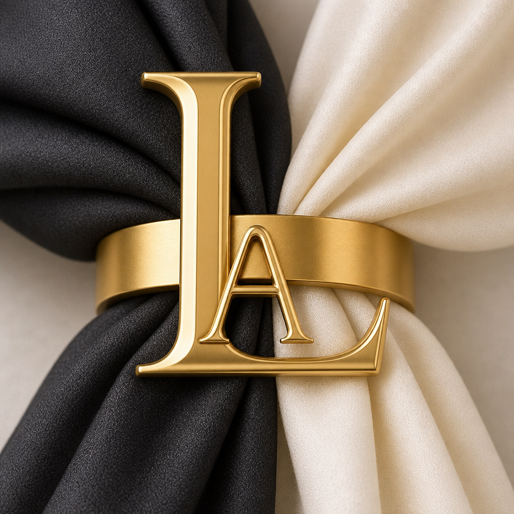 Gold Monogram Curtain Tieback