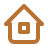 Icon of a house with a keyhole on the door