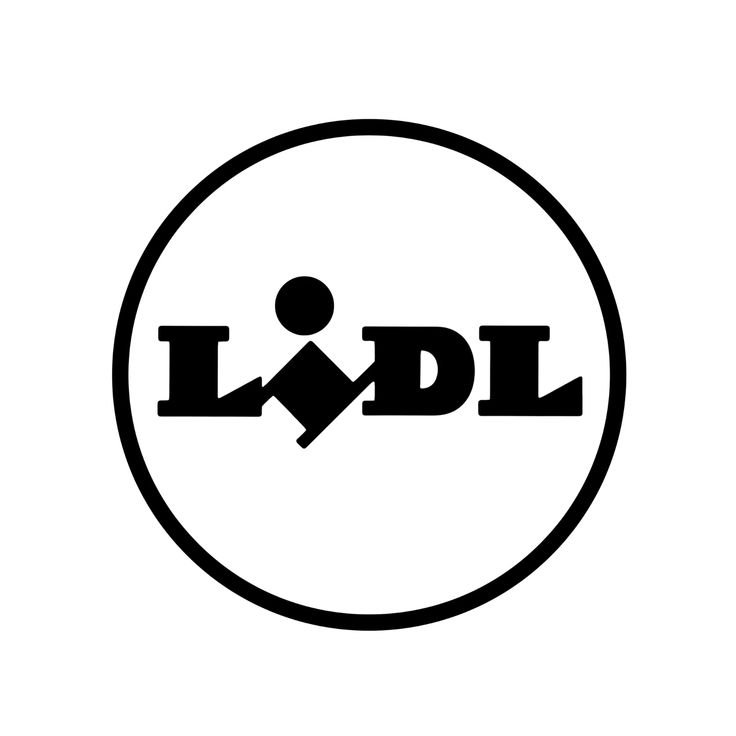 LIDL logo with a stylized person figure integrated into the letter L in the word 'LIDL' inside a circle.