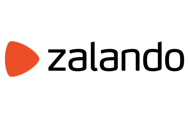 Zalando logo with a red, play-shaped icon and black text