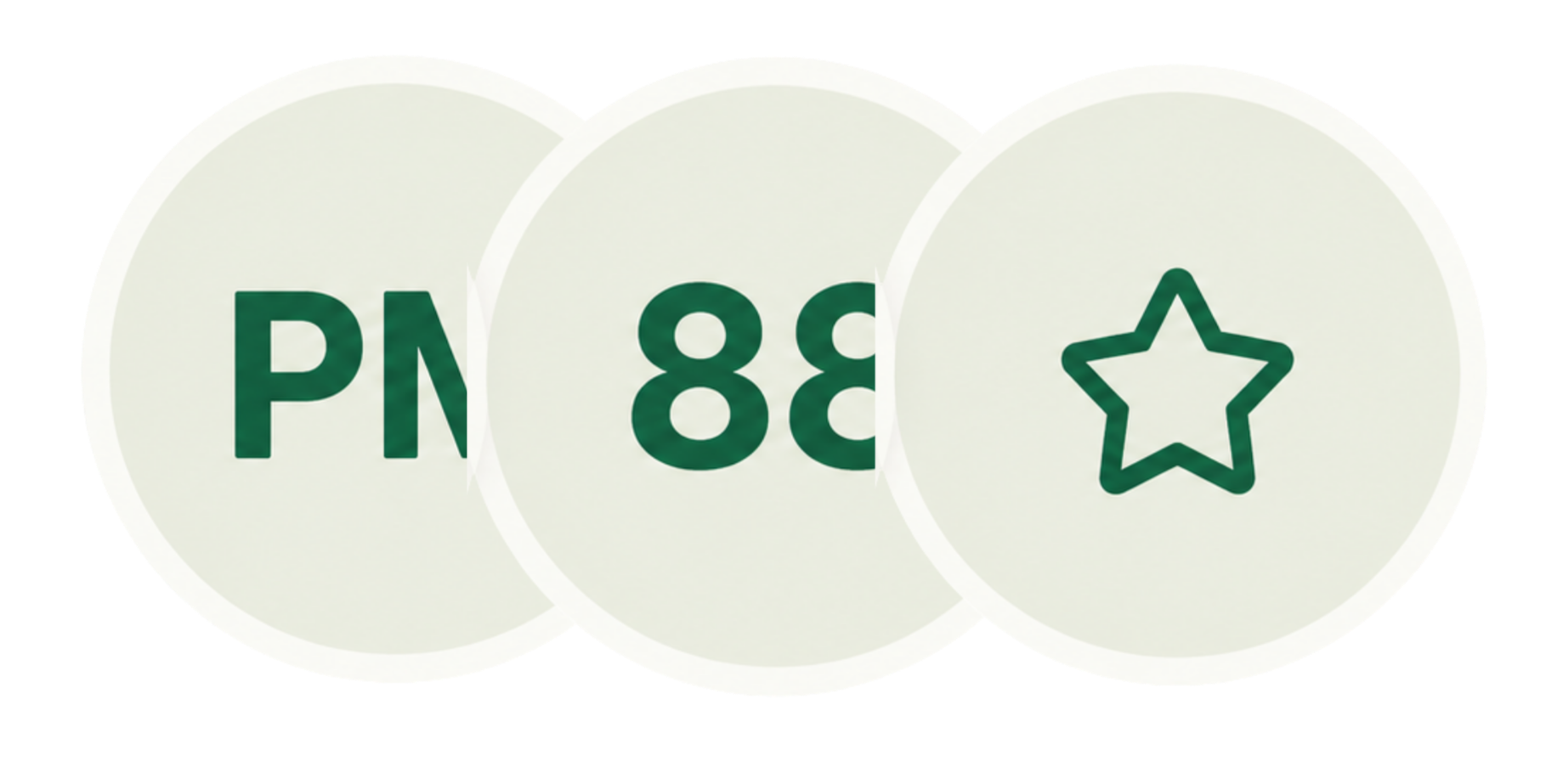 Packs of pills with pills visible, featuring a star symbol in a circle