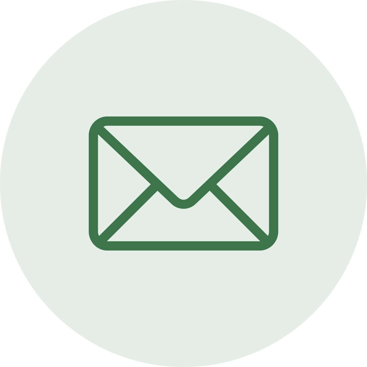 Green email icon inside a light green circle