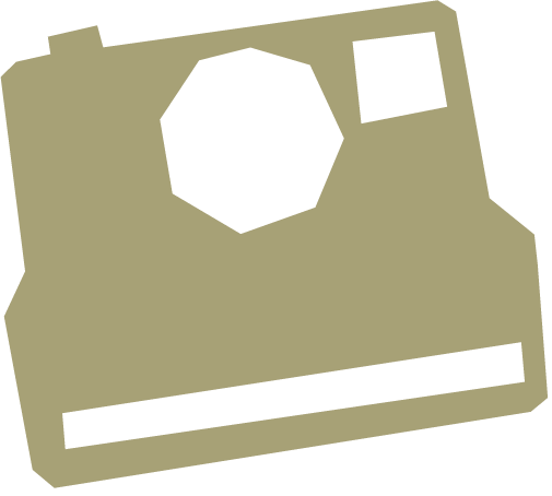 A simplified illustration of a vintage camera with a large lens and a rectangular viewfinder.