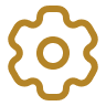 Gold interconnected gear icon symbolizing DIFC Foundation’s flexible governance framework, supporting diverse commercial, industrial, and professional activities under a dynamic regulatory system.