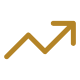 Gold growth chart icon representing financial performance, business growth, strategic planning, and ADGM's strong investor protection and transparency standards.