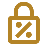 Gold-lined percent outline icon representing tax-efficient international structuring and optimized offshore tax planning under RAK ICC Offshore Company framework.