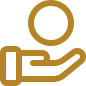 Gold savings hand icon representing RAK ICC SPV’s cost-efficient setup and maintenance with reduced incorporation and ongoing operational costs.
