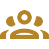 Gold-lined account group icon representing flexible shareholder arrangements and adaptable ownership structures within RAK ICC Offshore Company setup.