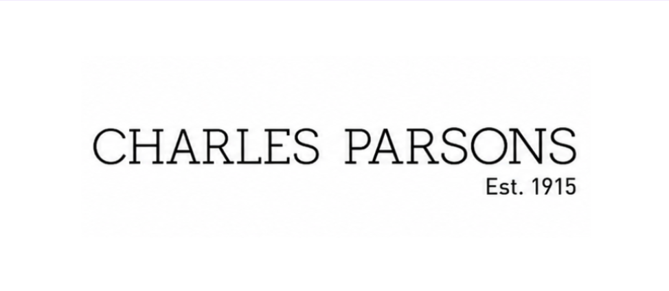 Text that reads 'Charles Parsons' and 'Est. 1915' on a plain white background.