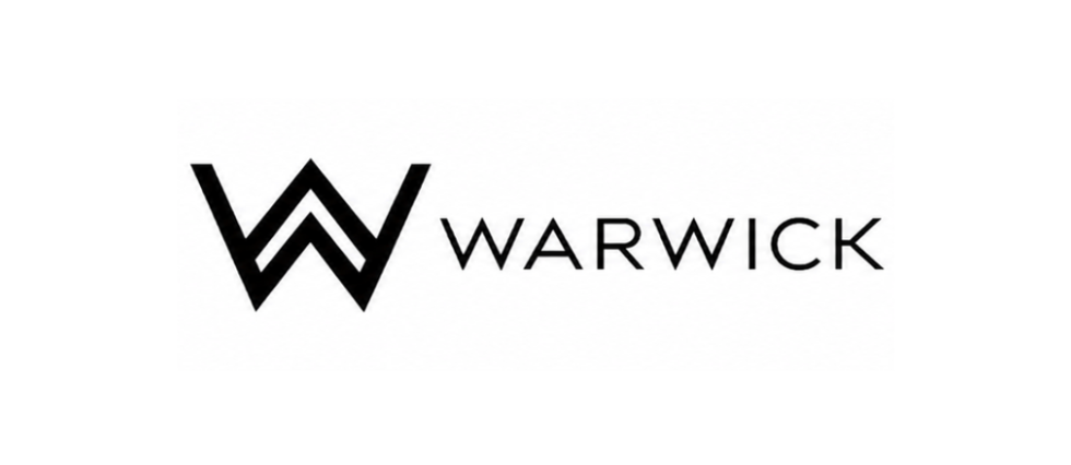 Black logo with a stylized 'W' and the word 'WARWICK' beside it on a white background.