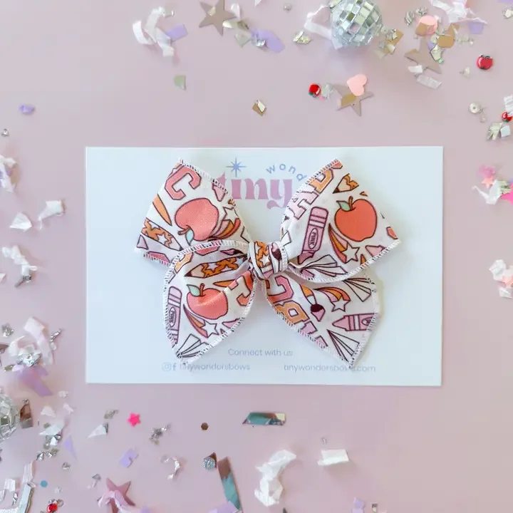 Back to School Hair Bow  - ABC