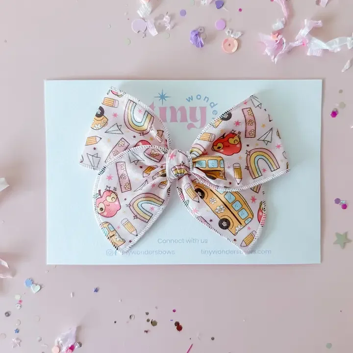 Back to School Hair Bow  - Retro