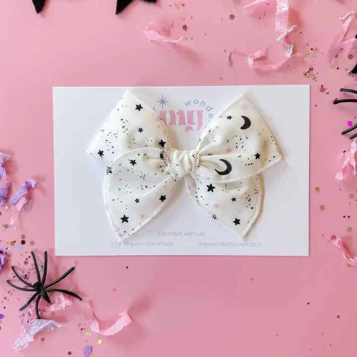 Halloween Hair Bow  - Black and Pastel Stars