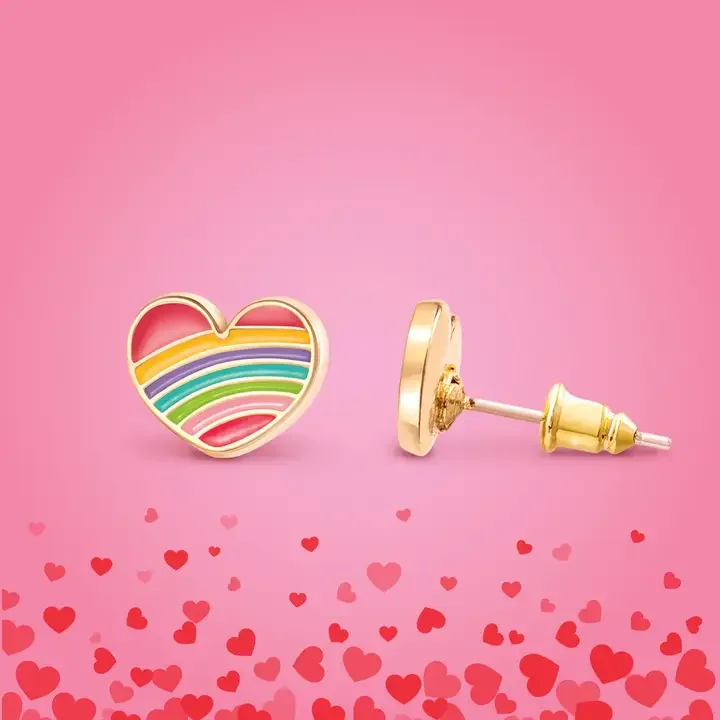 Hypoallergenic Earrings - Rainbow Hearts