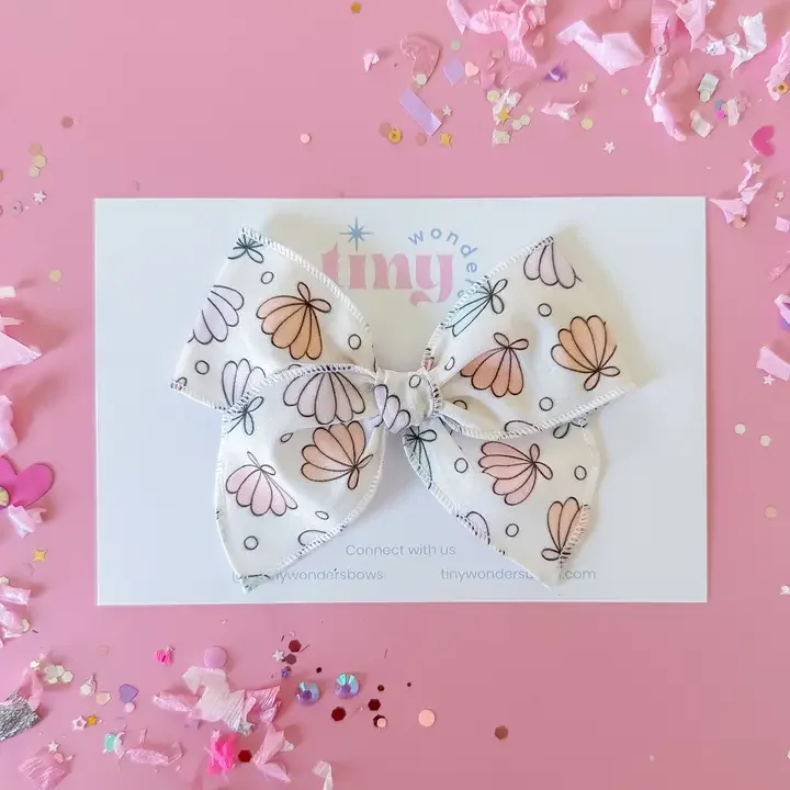 Hair Bow  - Shells and Pearls