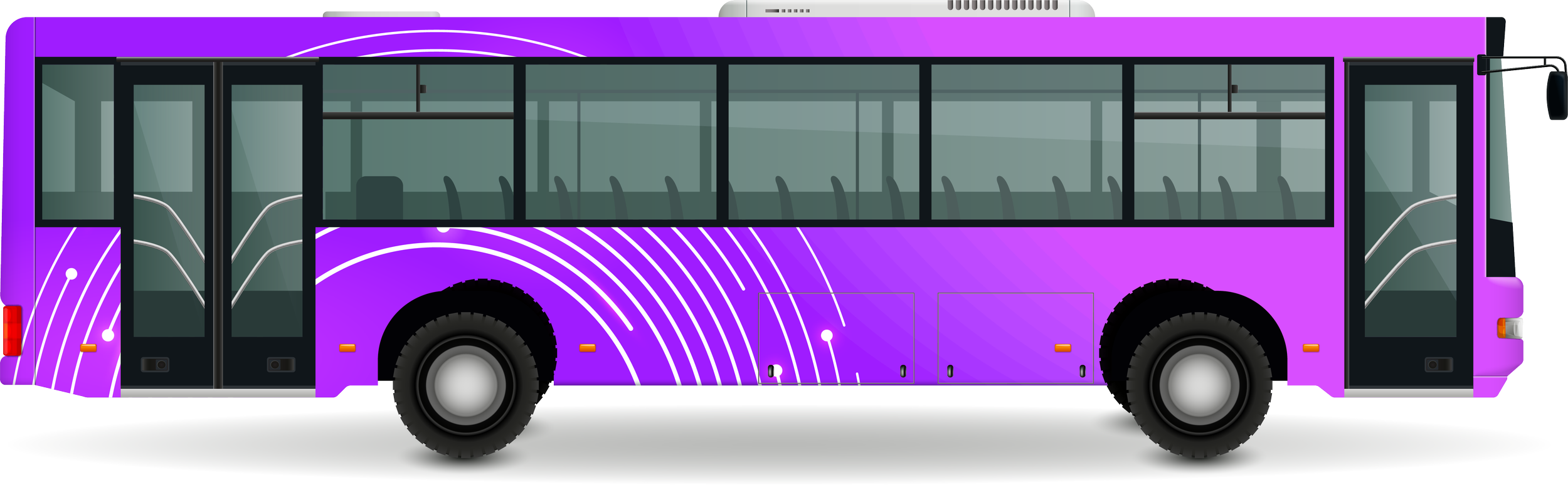 A Purple Public Bus