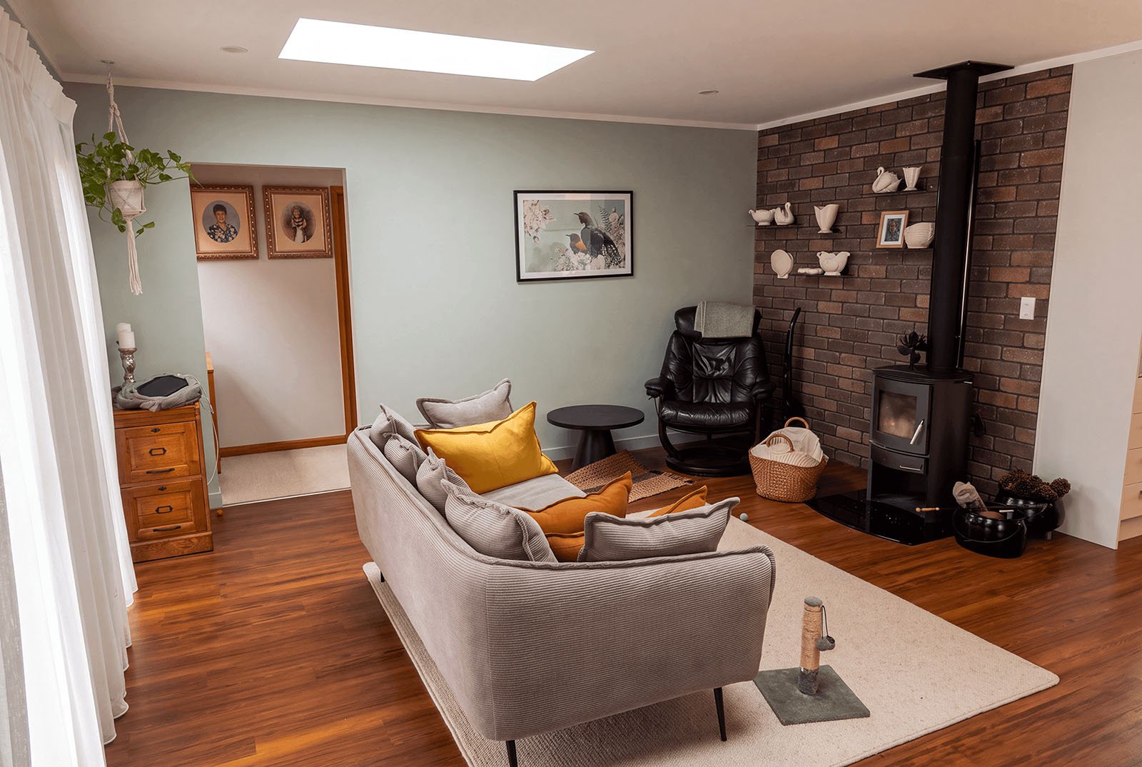 Adams Building contemporary living room in New Plymouth, Taranaki.