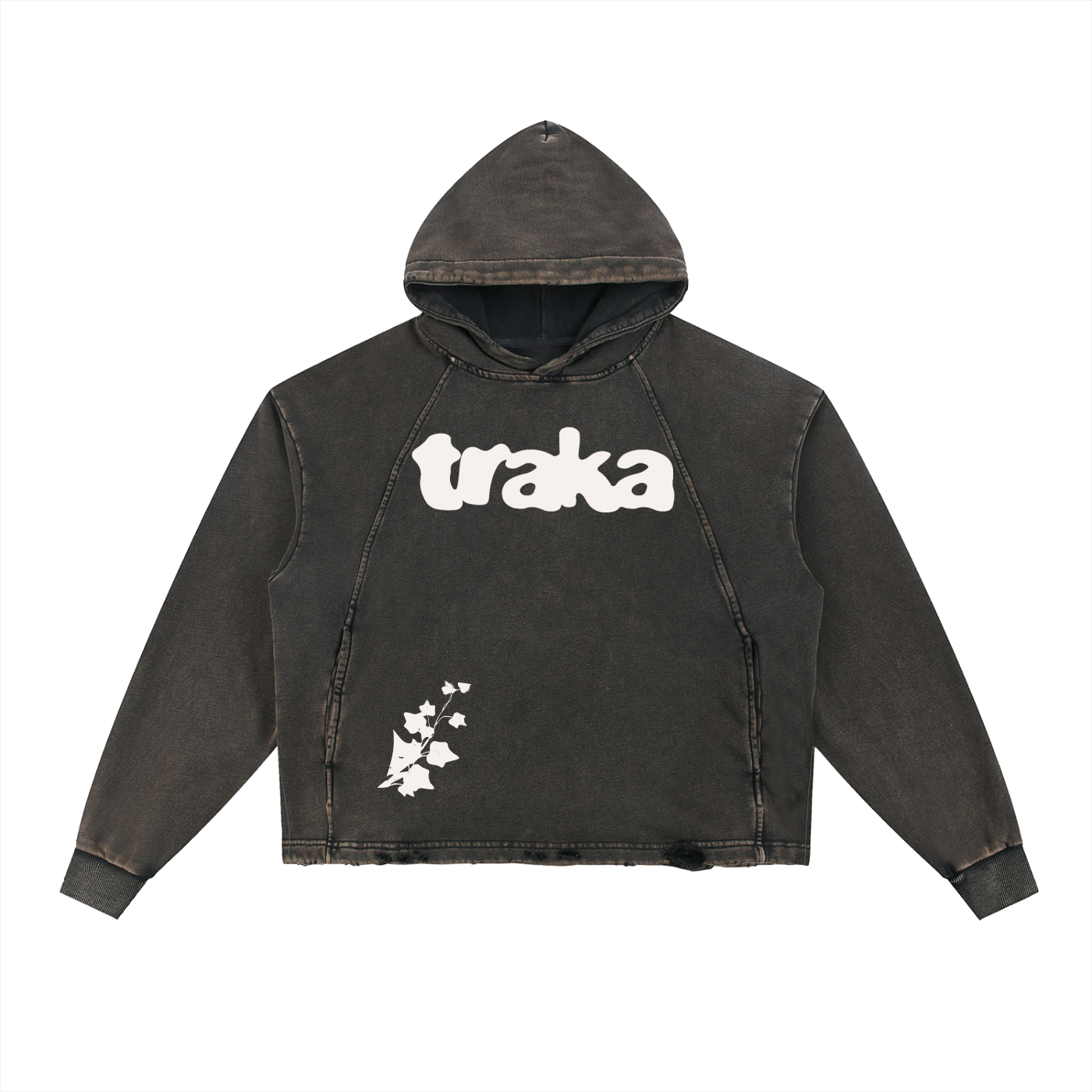 Vintage Washed Frayed-Hem Hoodie