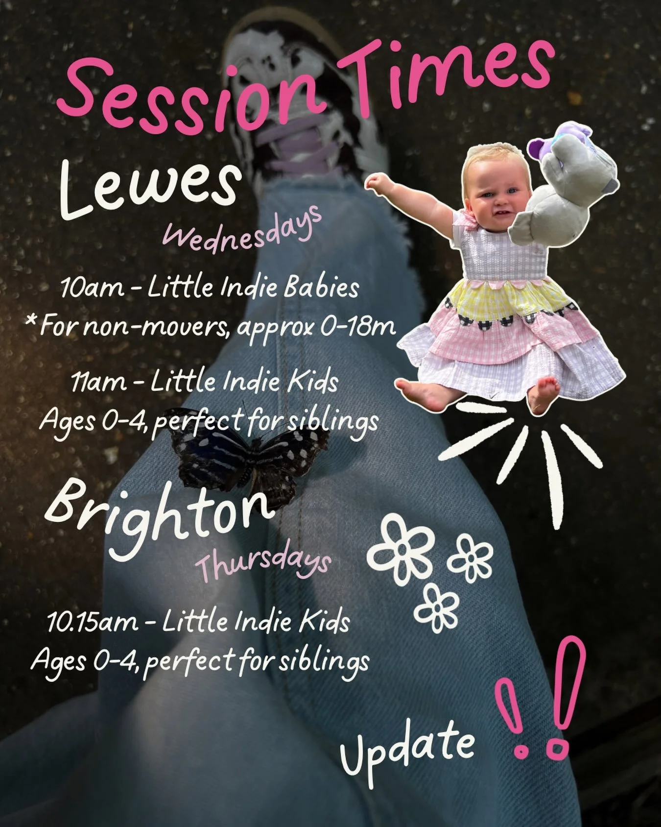 A little timetable update 💛🎸

To make our sessions work even better for everyone, I&rsquo;ve made a couple of changes in Lewes&hellip;

✨ NEW! Little Indie Babies
🍼 Wednesdays | 10am
A calmer session designed especially for non-movers (approx. 0&n