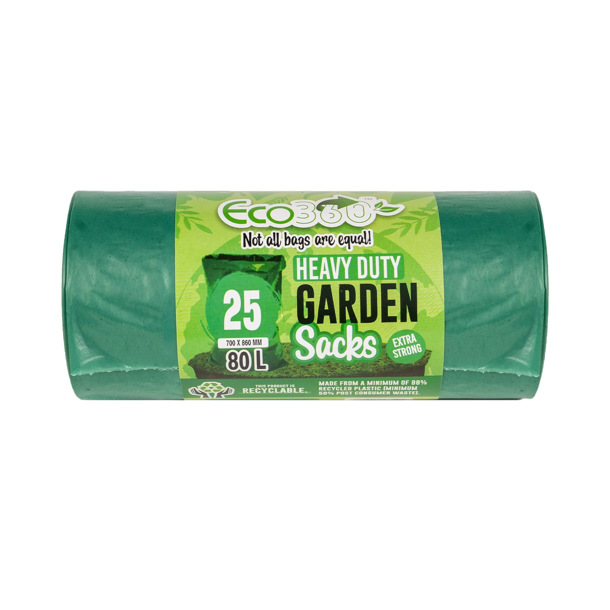 Heavy Duty Garden Sacks Bags-Made From Recycled Waste - 80L
