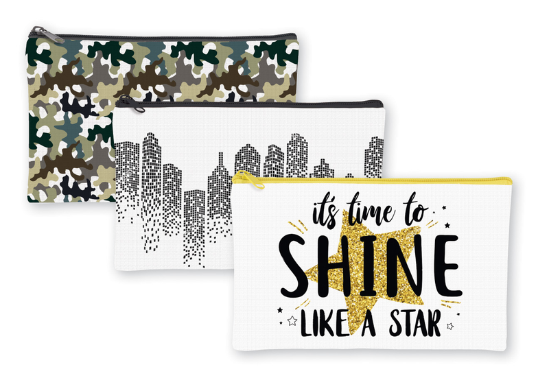 Large PENCIL CASE FLAT PATTERNED CANVAS