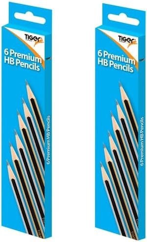 HB Grade School Pencils with Eraser, Pre-sharpened, 2 Pack of 6