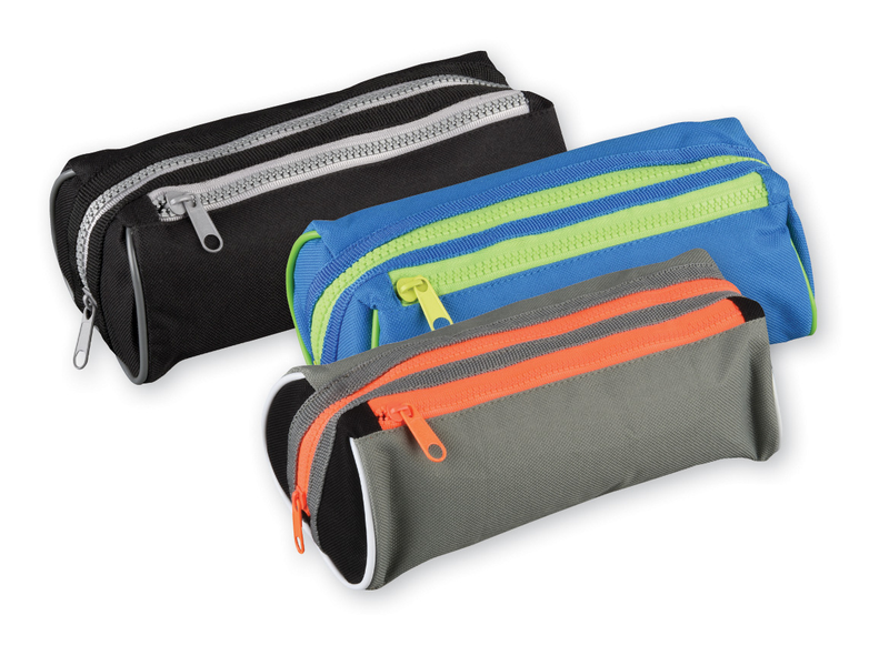 PENCIL CASE CHUNKY TWIN ZIP CANVAS