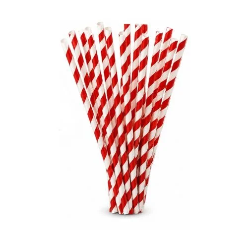 Red & White Paper Smoothies Straws