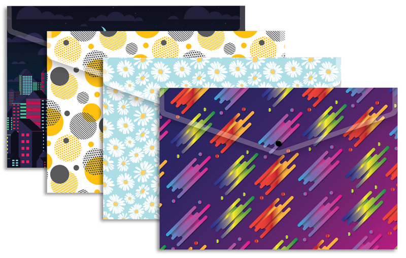 Wallet A4 Plastic Stud Document Files Folders THUNDER