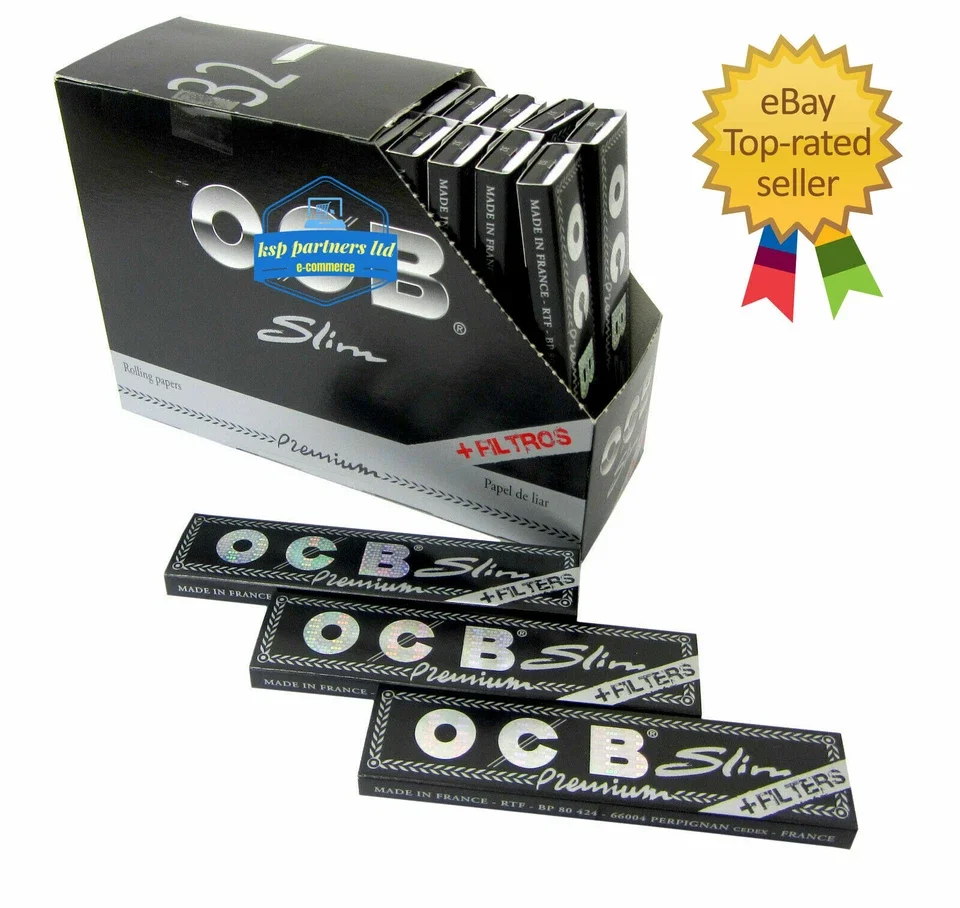 OCB Black Connoisseur Rolling Paper With Tips- Premium King Size