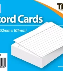 100 Record Cards 6″x4″ White Ruled 10 Packs