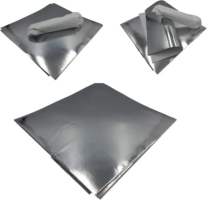 Food Wrapping Paper Sheets, Foil Liner, 12" x 12", 500 Count, for Kebab and Naan