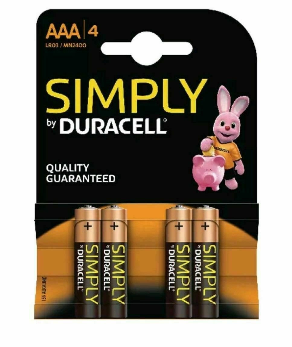 Duracell AAA Simply Batteries Alkaline Power Long Lasting