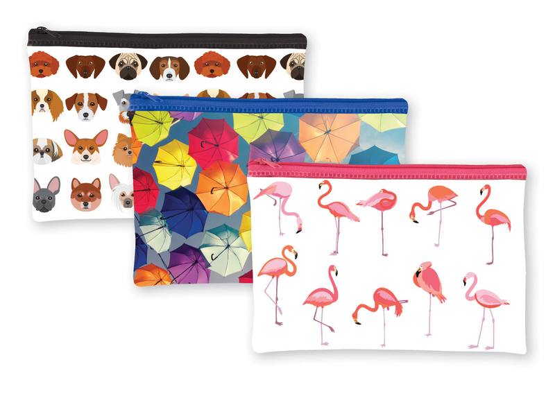 Large PENCIL CASE FLAT PATTERNED PVC