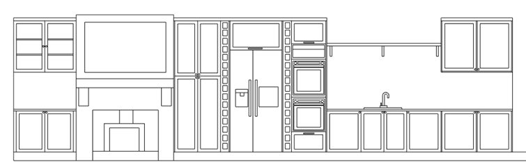 Kitchen elevation view using SketchUP