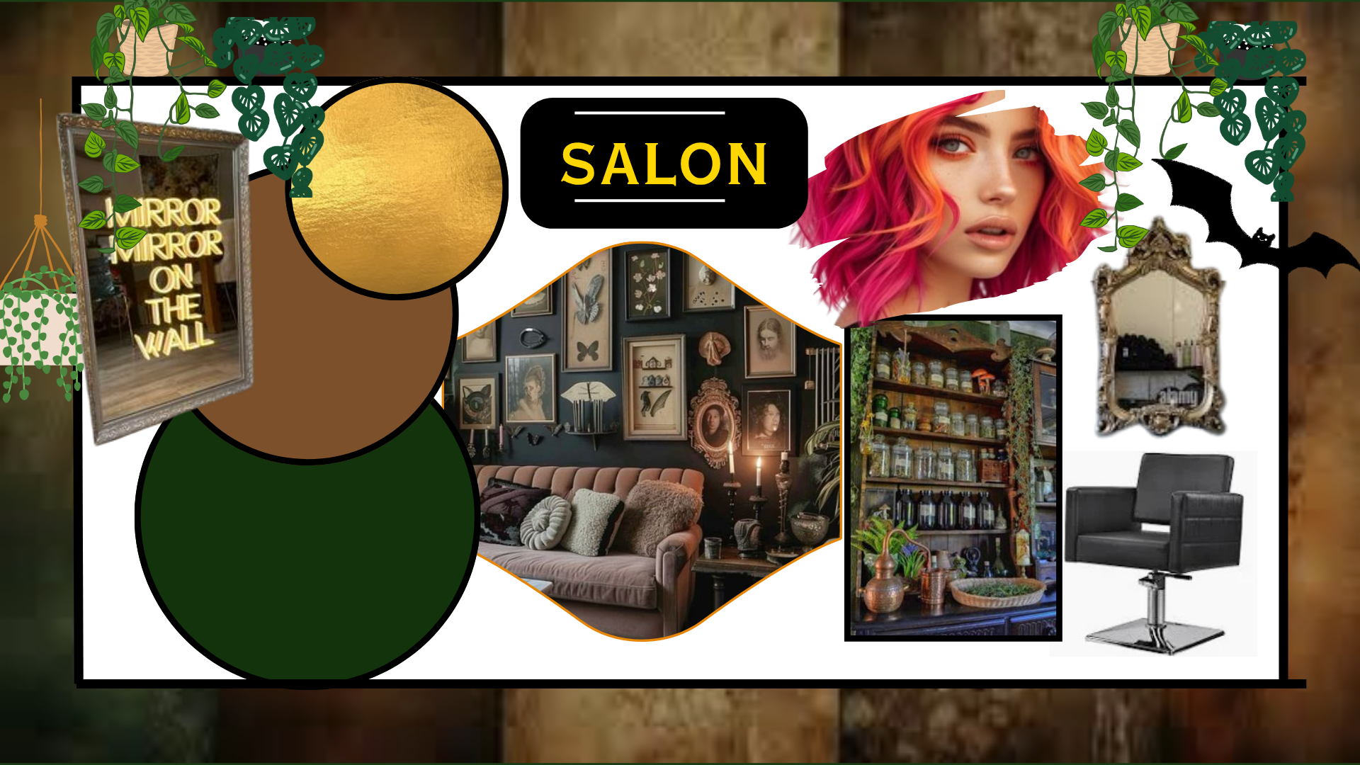 Dark academia hair salon