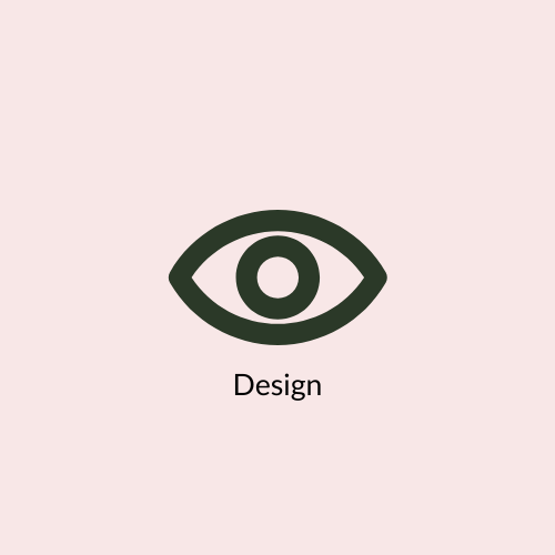 Eye icon representing visual inspiration and design ideas for an online interior design service