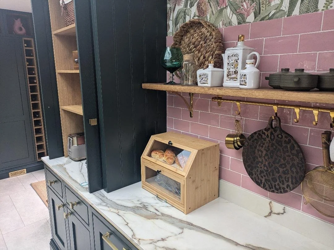 Kitchen prep with bespoke joinery bi-fold unit